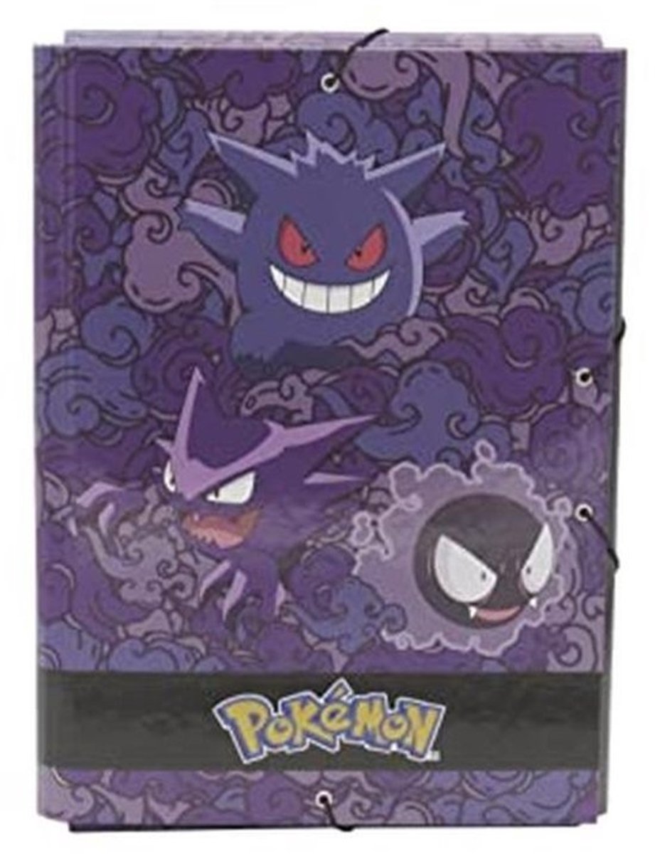 Gengar verzamelmap - Schoolmateriaal met elastiek in paars