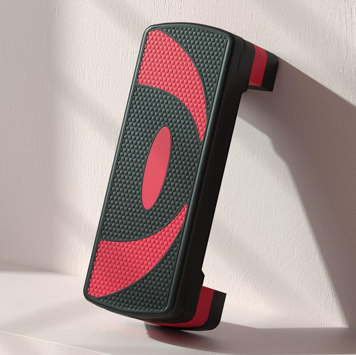 COVREO Verstelbare aerobic stepper 80 x 31 x 20 cm zwart kunststof - 3 hoogtes - fitness en cardio