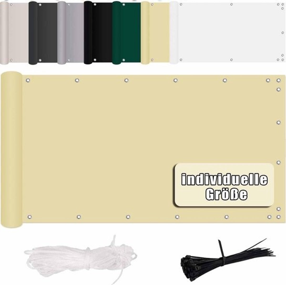 Weerbestendig Balkonscherm voor Inkijkbescherming - Decoratie voor Balkon, Terras en Tuin - Beige, 100 x 850 cm