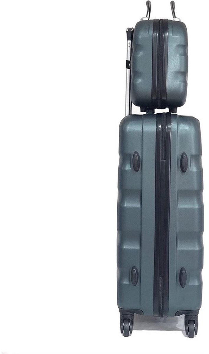 Stevige Reiskoffer 65 cm met Handige Make-up Tas