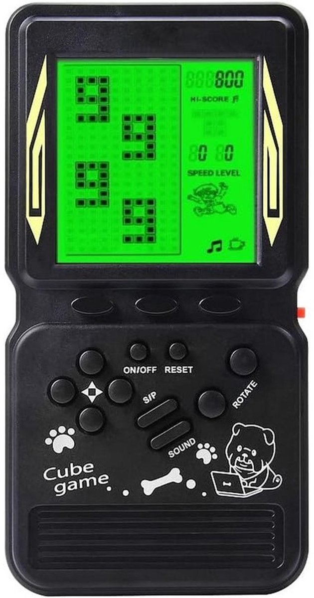 Groot display gezelschapsspel met 999 in 1 spellen, achtergrondverlichting en eenvoudige bediening voor kinderen