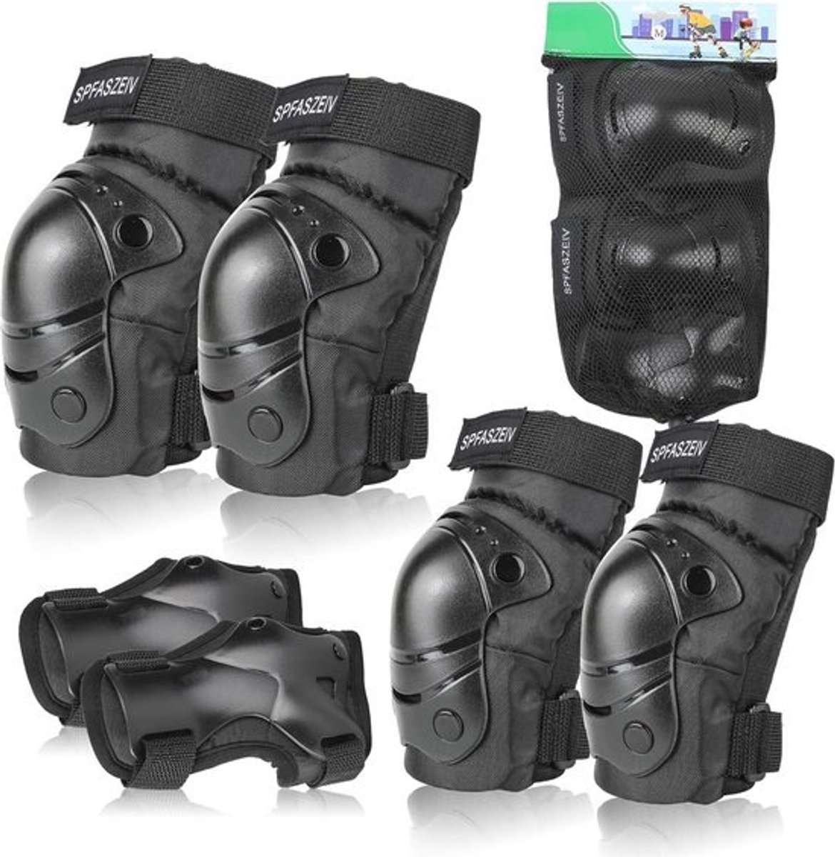 Knie- en elleboogbeschermers voor kinderen en volwassenen - 6-in-1 Skateboard Pads en Beschermende Uitrusting voor Fietsen en Scooter