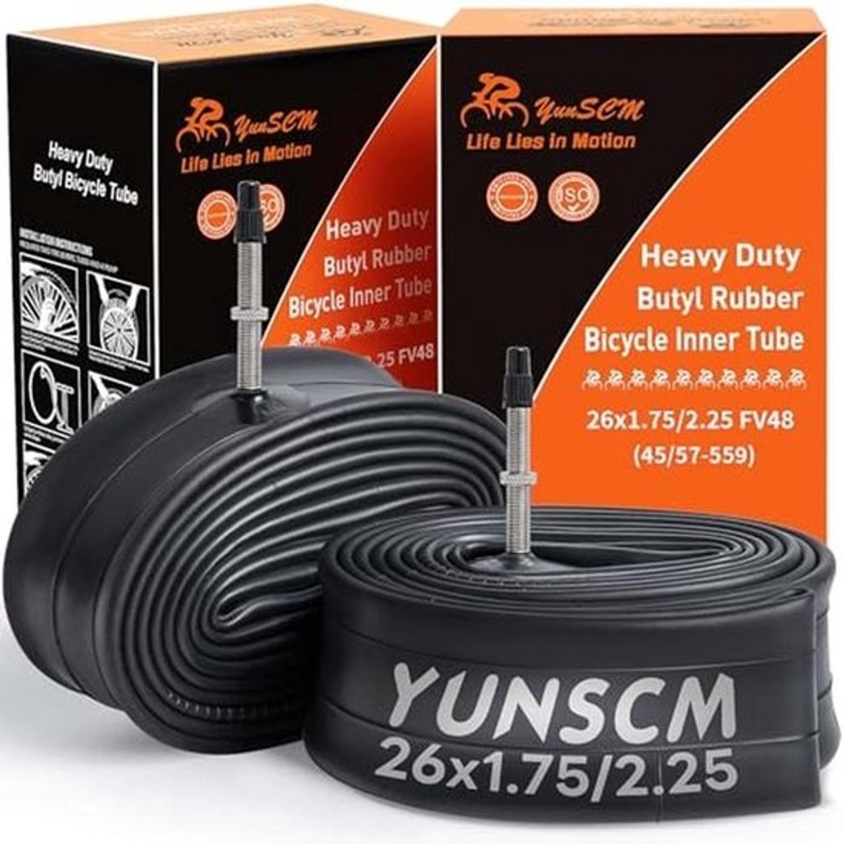 2-Pack 26 Inch Fietsbinnenband 47/57-559 - Compatibel met 26 x 1.75, 1.90, 1.95, 2.0, 2.10 en 2.125 - FV48mm Presta Ventiel