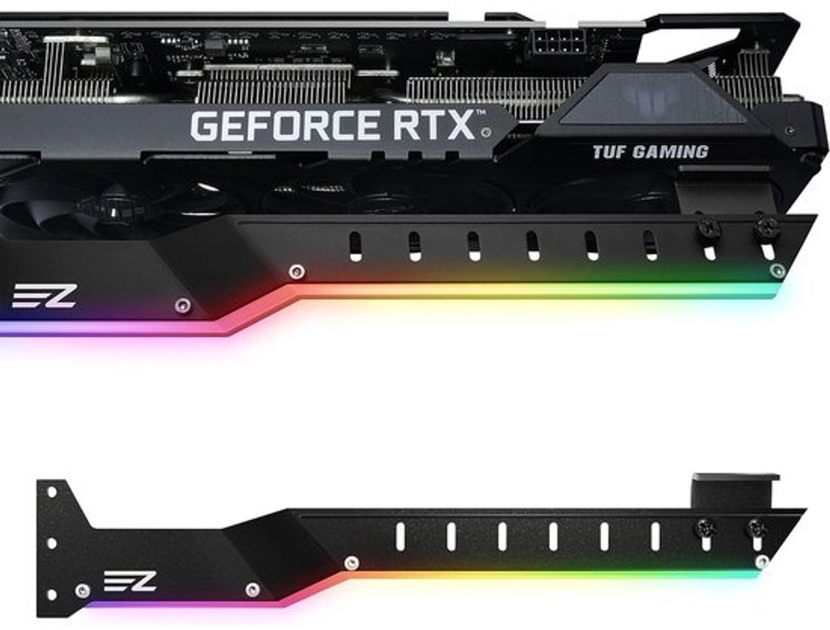 ARGB GPU Houder met LED Verlichting voor Videokaarten - Ondersteuning voor RX6700 en RTX3090