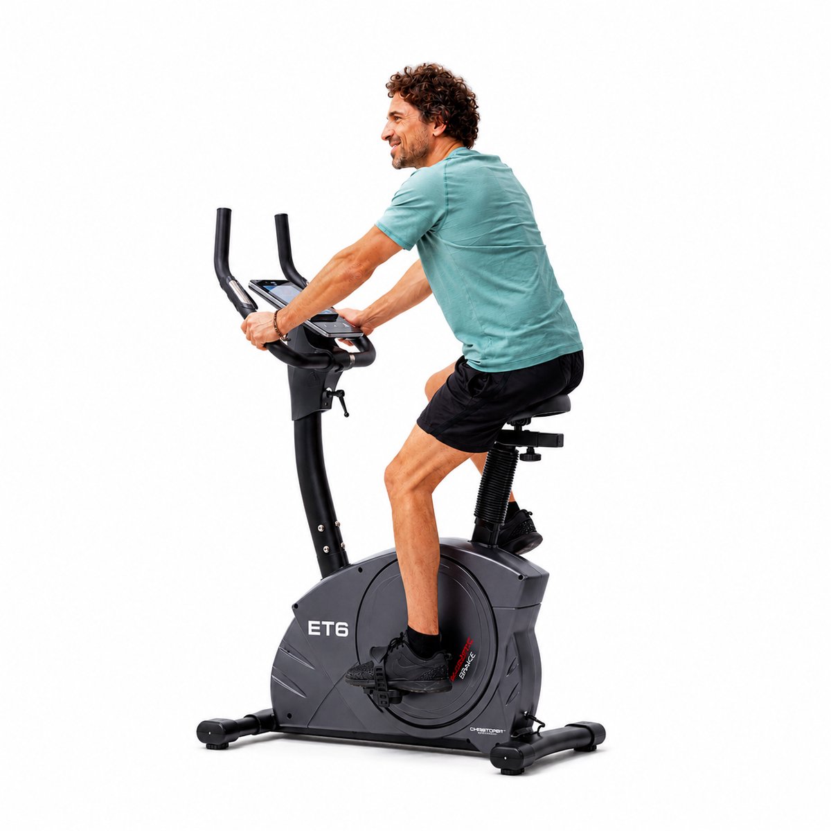 CHRISTOPEIT Hometrainer ET 6 - Fitnessfiets voor thuis met 24 weerstandsniveaus – Stil – Ergonomisch – Magnetische Weerstand – Bluetooth – Kinomap – Ergometer Fiets