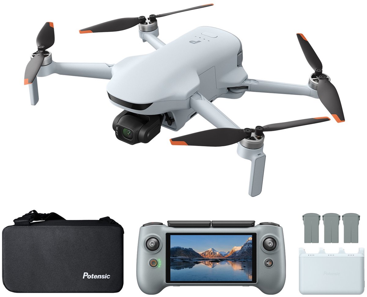Potensic ATOM 3 Drone Fly More Combo met PTD 2 Smart Controller - 8K Photo - 4K 60fps - 16 km bereik - 1/1.3" CMOS - 3-Axis Gimbal - 120 min vliegtijd (3 accu's) - minder dan 249g