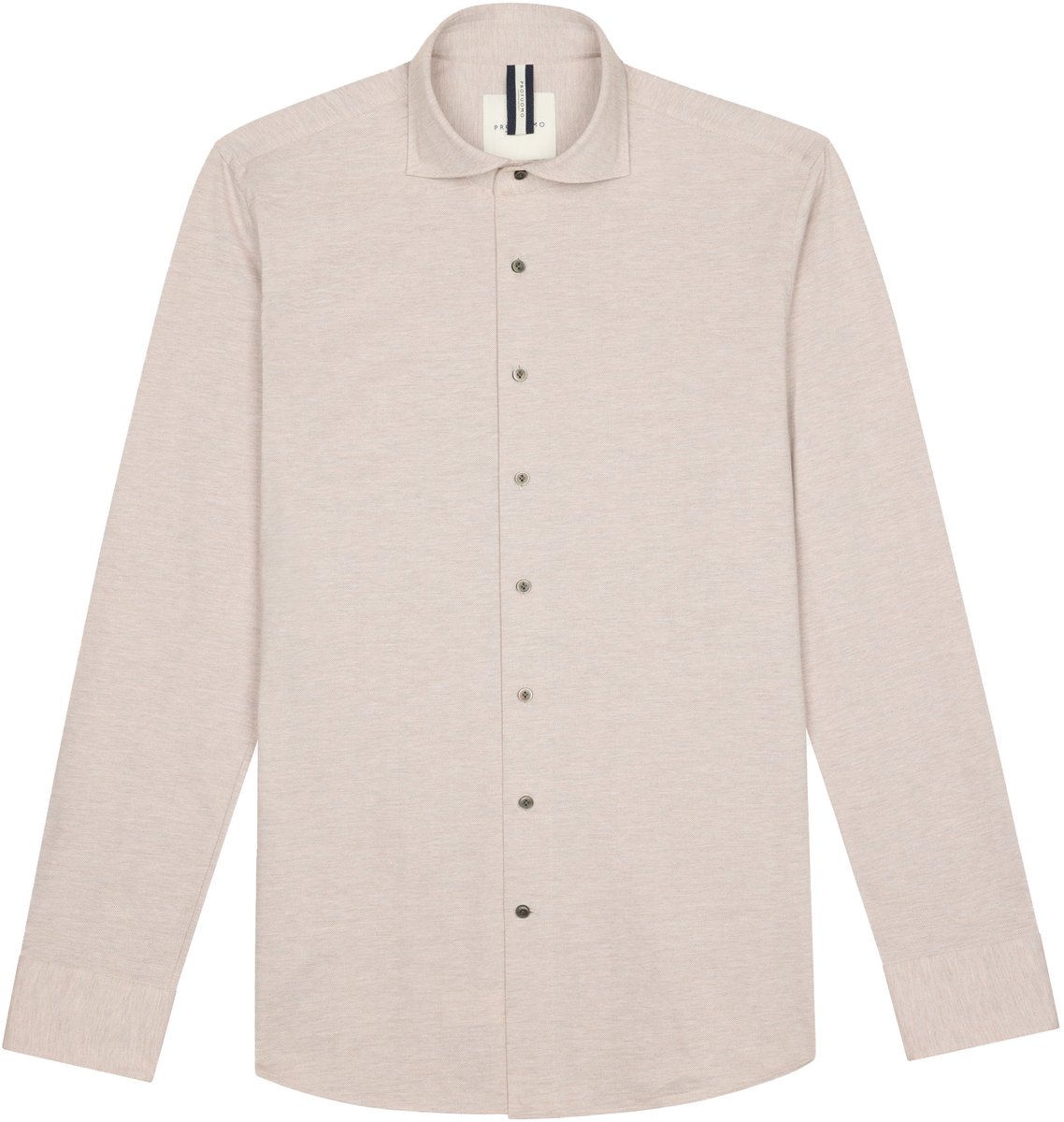 casual overhemd Profuomo knitted shirt beige