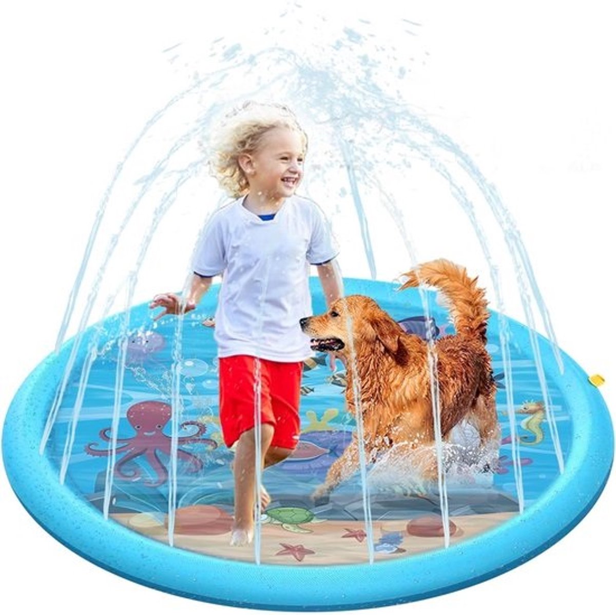 Sprinkler Sproeimat voor Kinderen en Huisdieren - Antislip Waterspeelmat 170 cm voor Buiten
