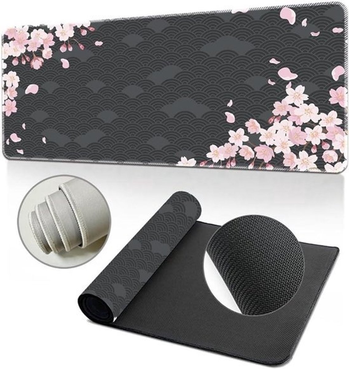 Grote Muismat - Bureauonderlegger Desktopmat - Comfortabel Werken - Antislip Rubberen Basis - 900x400mm - Antraciet