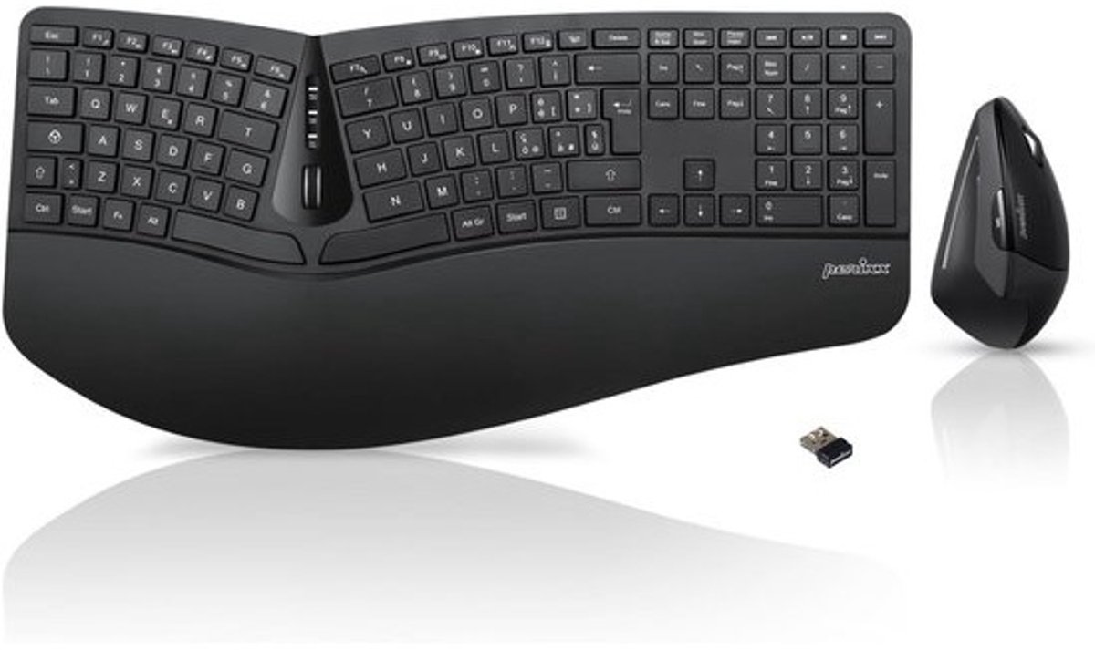 Ergonomisch Draadloos Splits Toetsenbord met Verticale Muis, Stil, Inclusief Polssteun