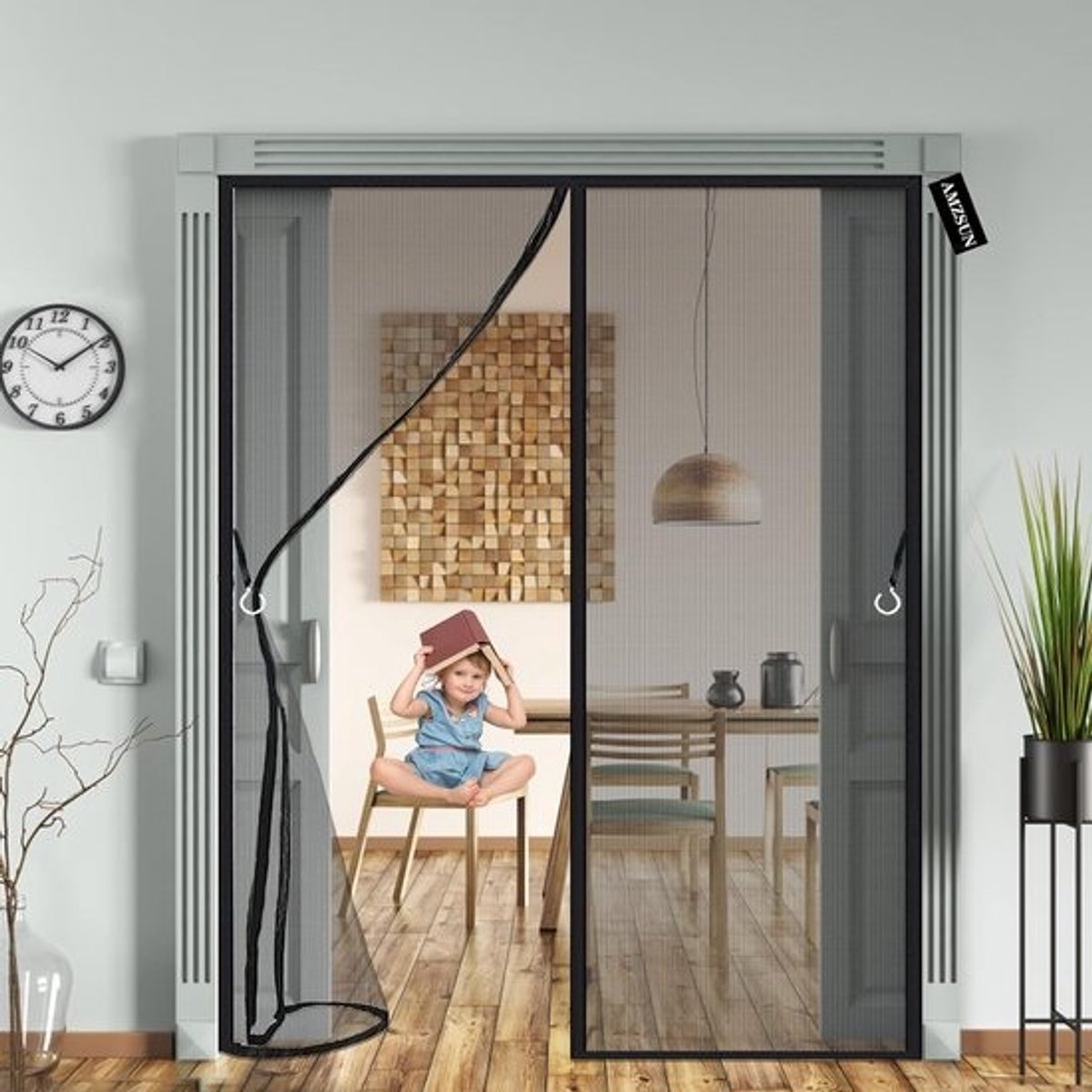 Magnetische Hordeur - Vliegengaas Deur - Insecten Buiten Houden - Automatisch Sluitend - 160 x 220 cm - Zwart