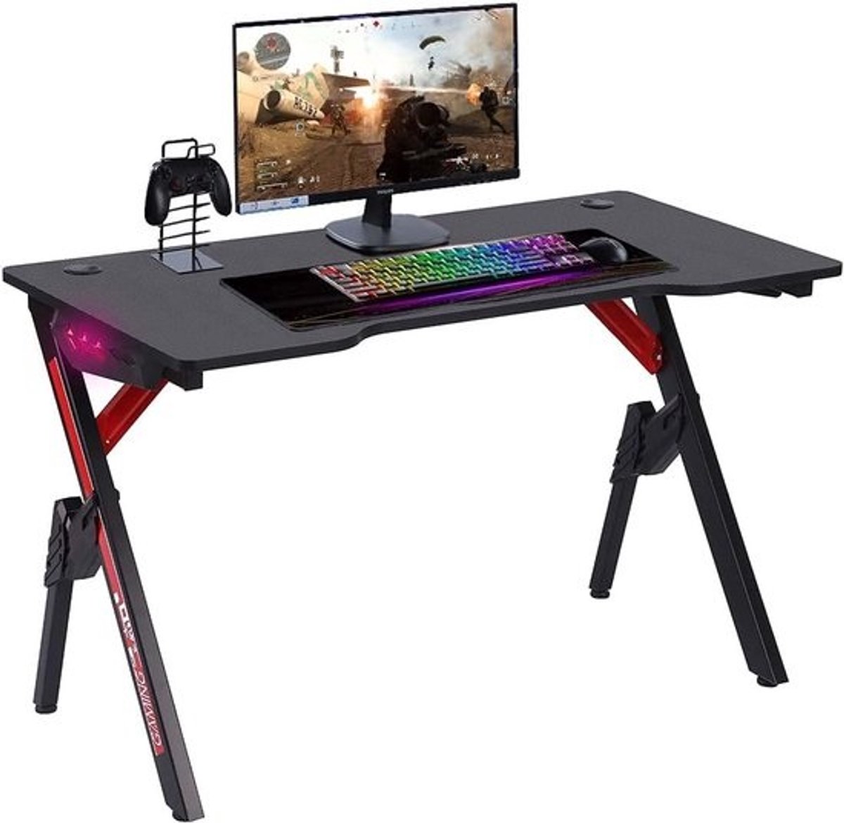 Gaming Bureau met LED-verlichting en Muismat - 120x60 cm voor Perfecte Online Gaming