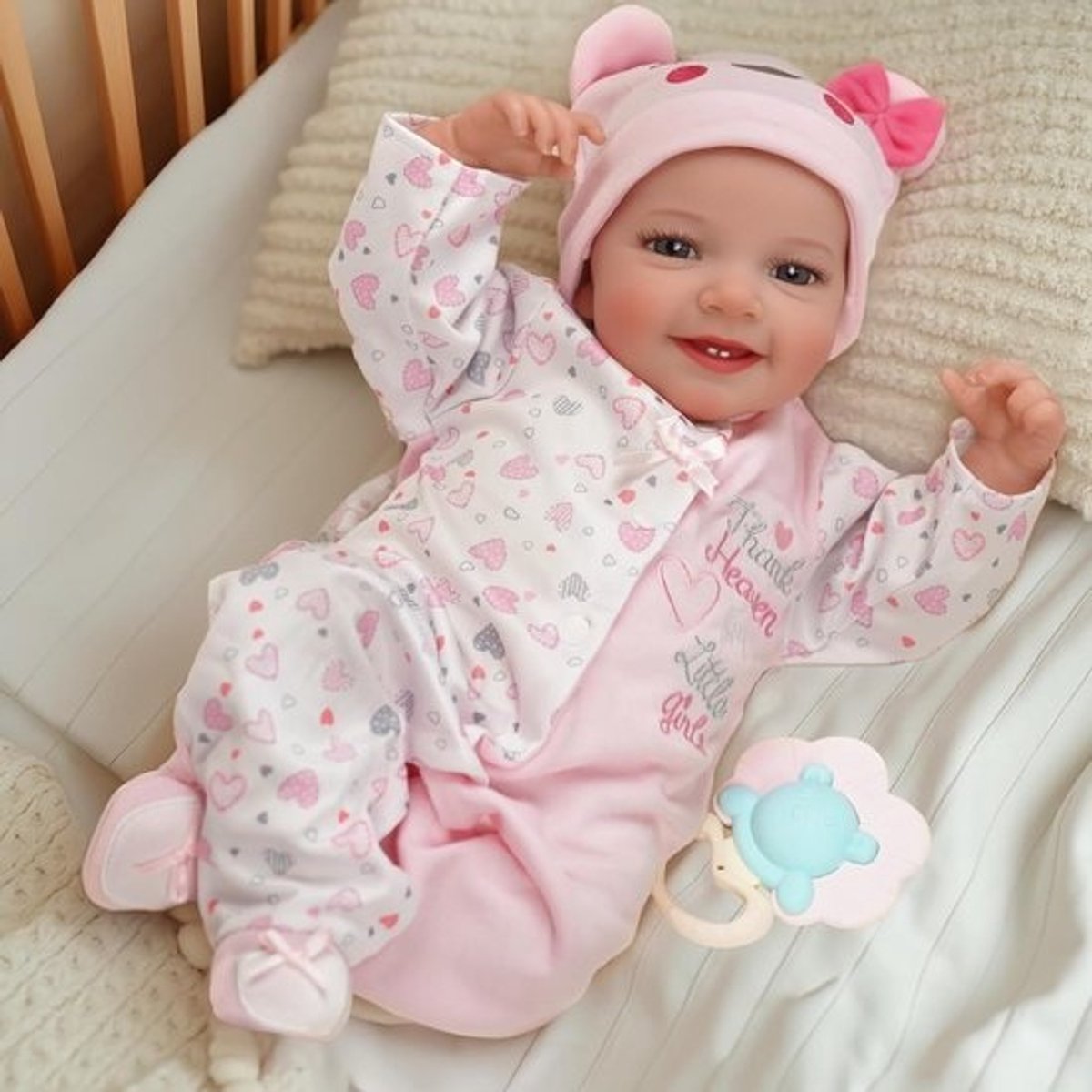 Levensechte Reborn Babypop 50 cm met Zacht Lichaam - Realistisch Speelgoed voor Meisjes, Kraamcadeau en Verzamelen