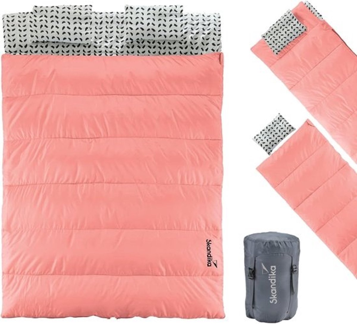 Donsdeken Slaapzak voor 2 Personen | 3 Seizoenen | Ombouwbaar naar 2 Eénpersoons en Picknickkleed | 220x150 cm