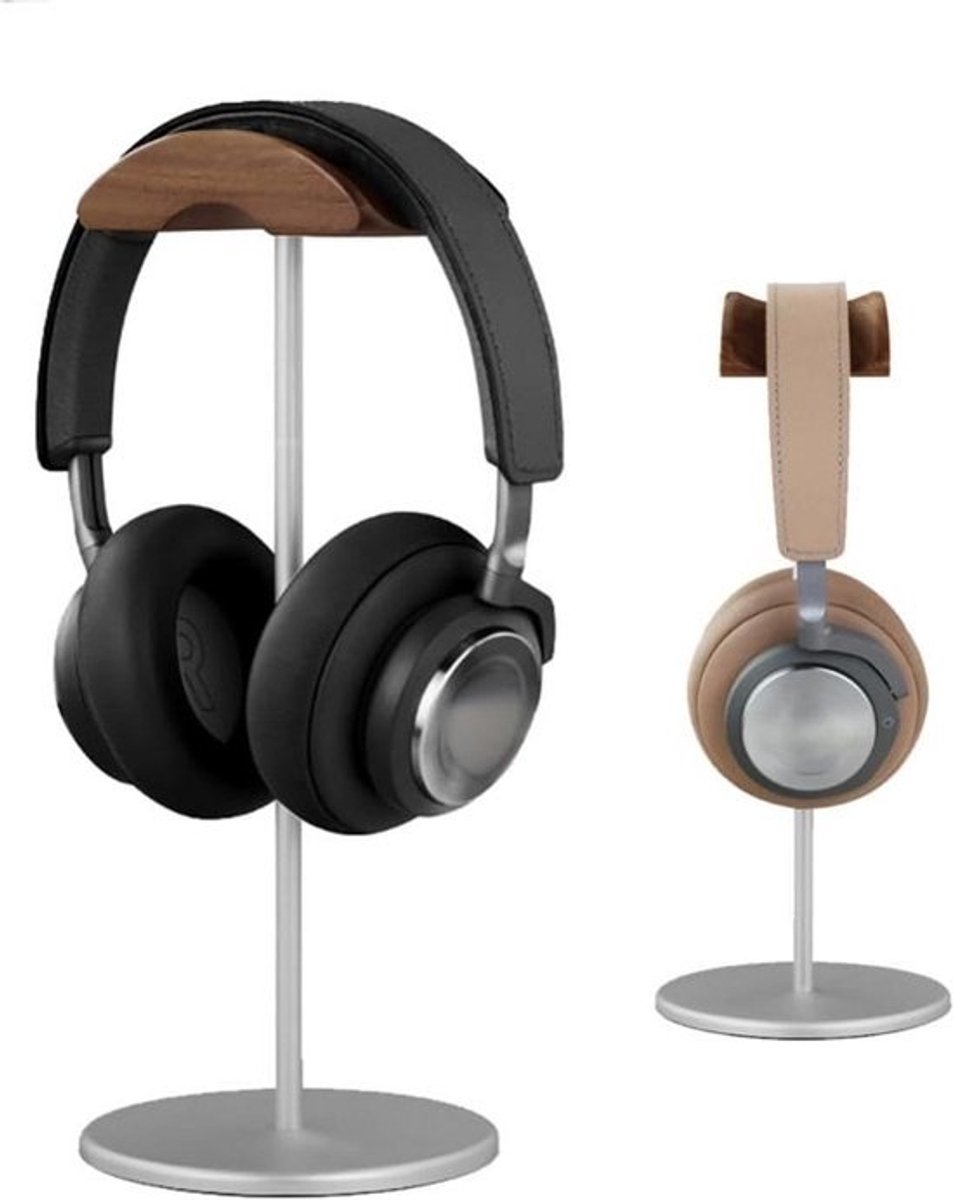 Hoofdtelefoonstandaard voor Bureau - Aluminium en Houten Gaming Headset Houder