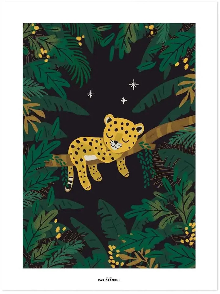 Lilipinso poster moe cheetah op tak donker