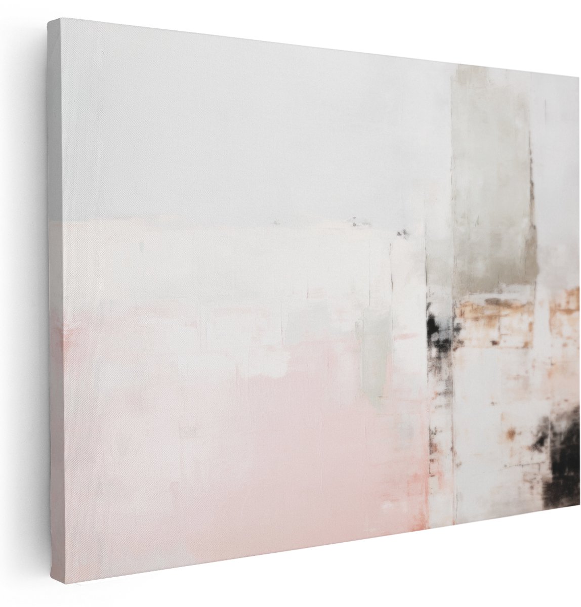 Artaza Canvas Schilderij Abstracte Kunst - 160x120 cm - Groot - Wanddecoratie Modern - Muurdecoratie Japandi - Kamer Accessoires - Roze