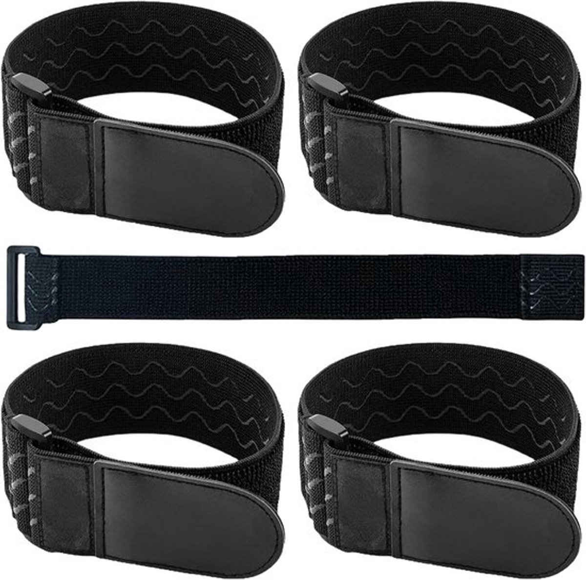 Pack of 4 Elastic Straps 40 cm x 2 cm Extra Wide Non-Slip Bicycle Bag Cable Fastener