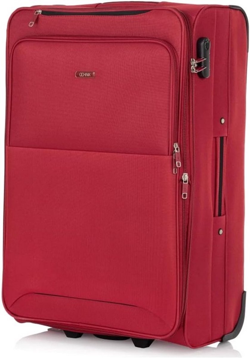 Grote Reiskoffer Softcase 76cm - Lichtgewicht Nylon Trolley met 4 Zwenkwielen