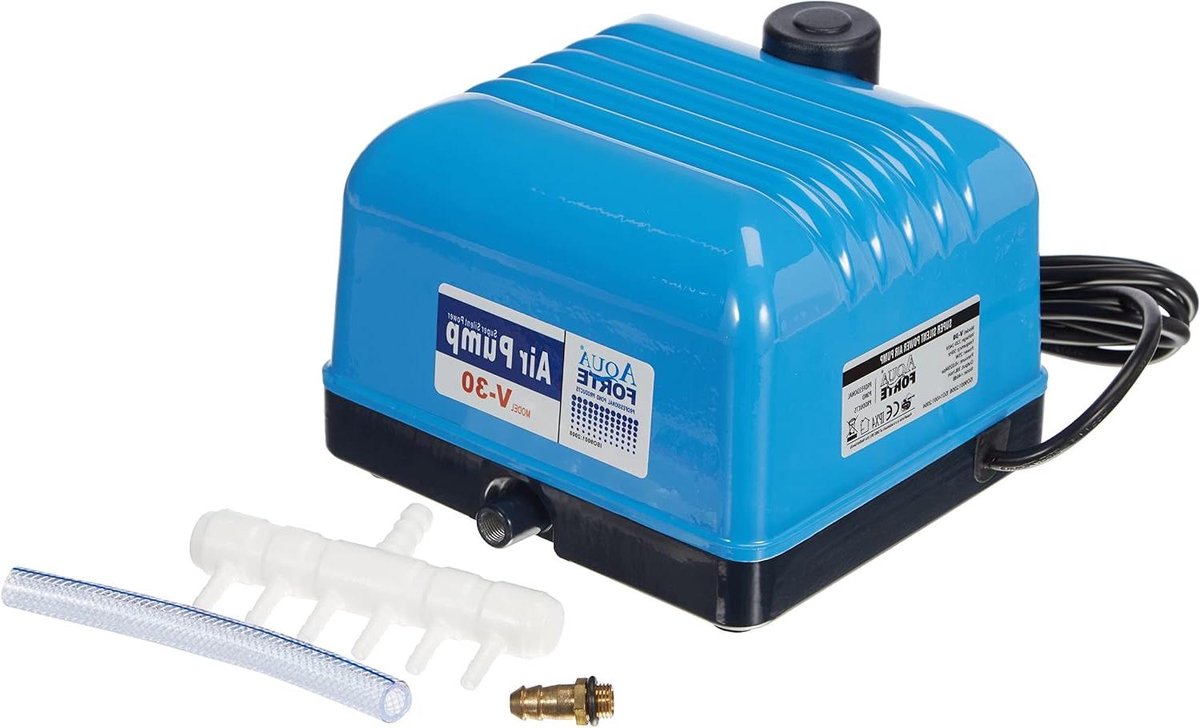 Luchtpomp - Aquarium Pomp - Zuurstof Verrijking - Aluminium Behuizing - 7 Liter Per Minuut - Grijs