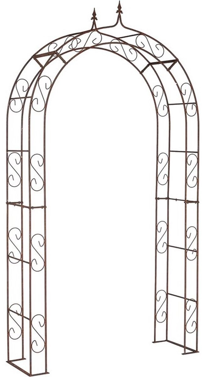 Stevige metalen rozenboog 140 cm breed puntvormig tuinboog 5-delig