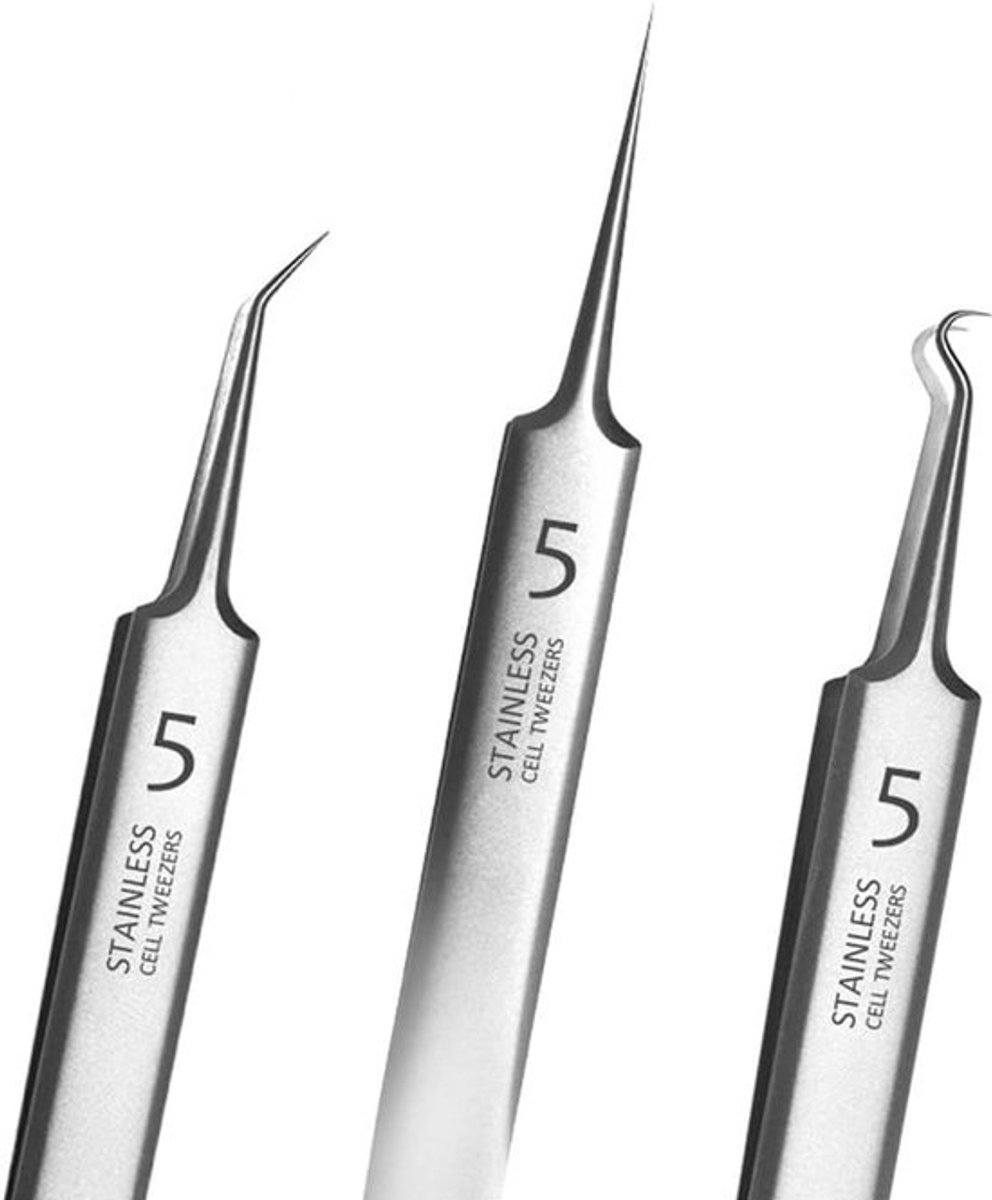 Professionele Roestvrijstalen Set voor Mee-eters en Puistjes Verwijderen - Acne Comedonen Extractor