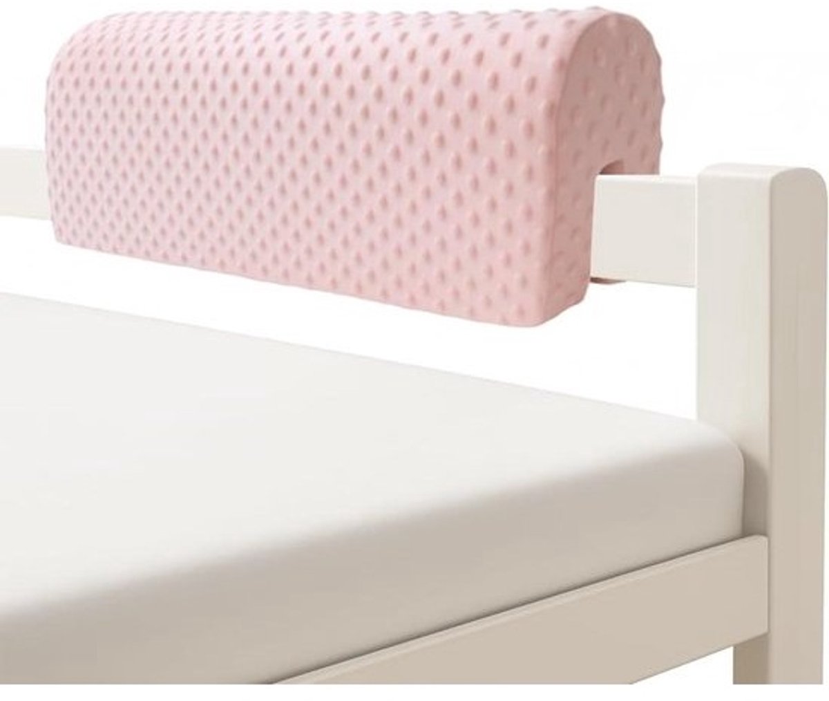 Bedrandbescherming Kinderbed - Bedhek bekleding - Valpreventie slapen - Verhoogde relinghoogte - 90 cm - Roze