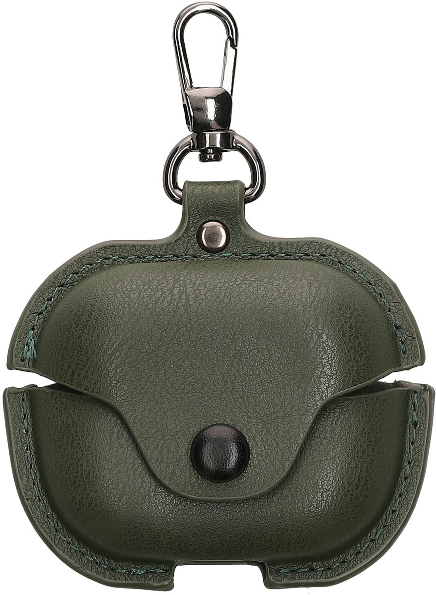 kwmobile Leatherette Case Compatible with Samsung Galaxy Buds 3 / Galaxy Buds 3 Pro - Headphones Protection Etui Cover - Dark Green