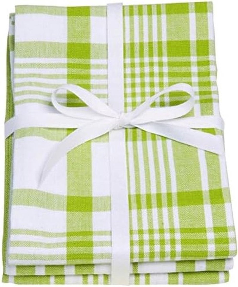 Set van 3 XL Theedoeken Katoen - Extra Groot en Absorberend - Groen