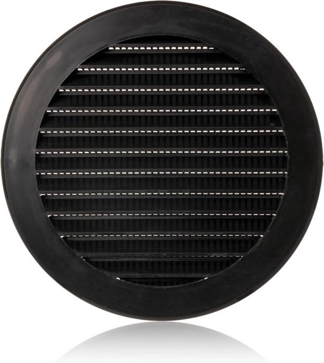 Ventilatierooster - Afdekking rooster - Luchtstroom regelen - Met insectengaas - 125mm diameter - Zwart