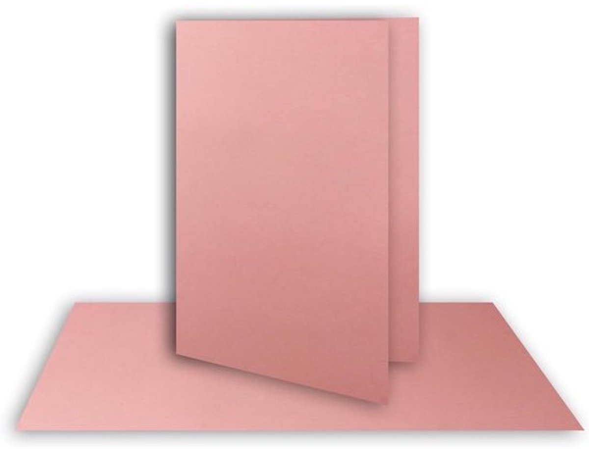 150x Blanco Vouwkaarten DIN A7 Oudroze - 240 g/m² Papier voor Kaarten Maken en Bedrukken