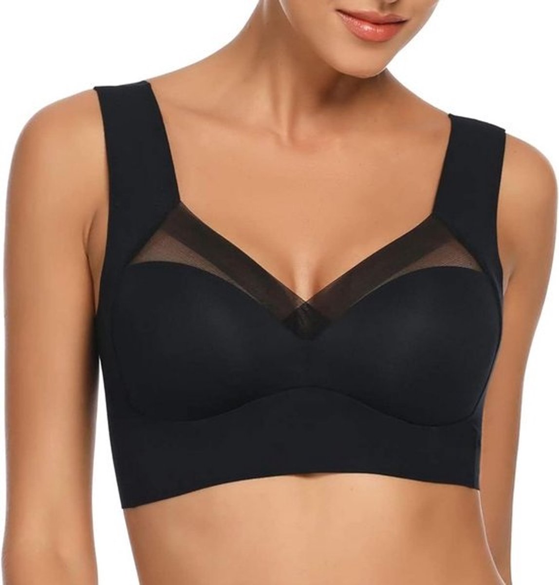 Naadloze kanten bh zonder beugel | Zachte push-up bustier | Ademend en licht voor dames