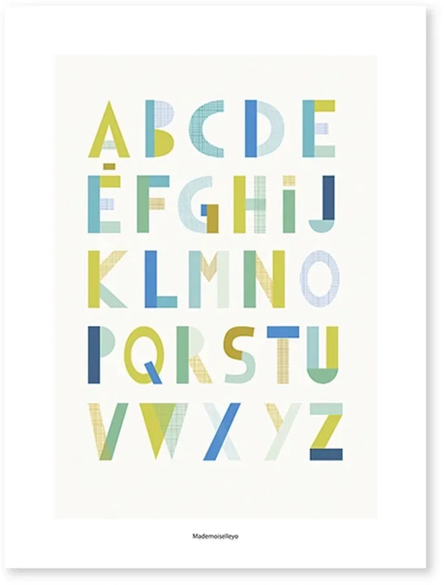 Lilipinso poster grafische letters blauw
