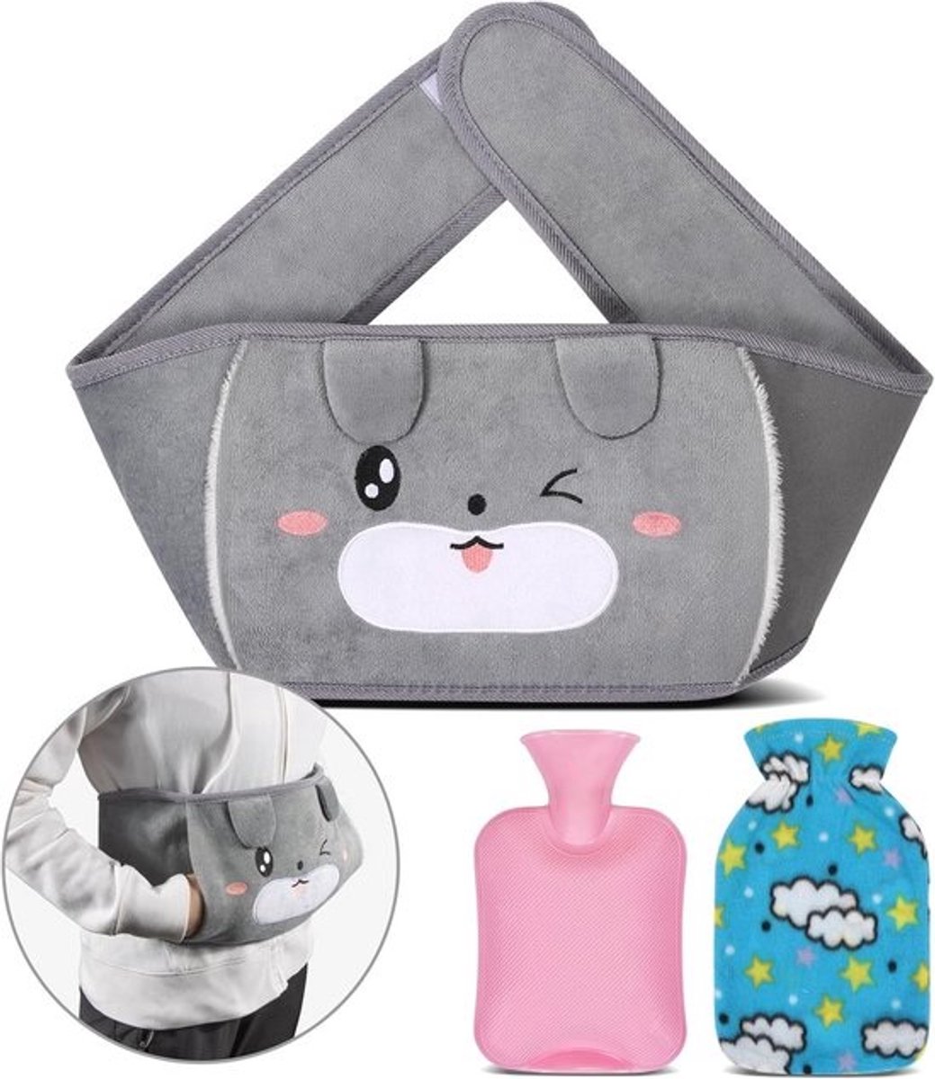 Draagbare Warmwaterfles met Tailleband en Pluche Hoes voor Pijnverlichting