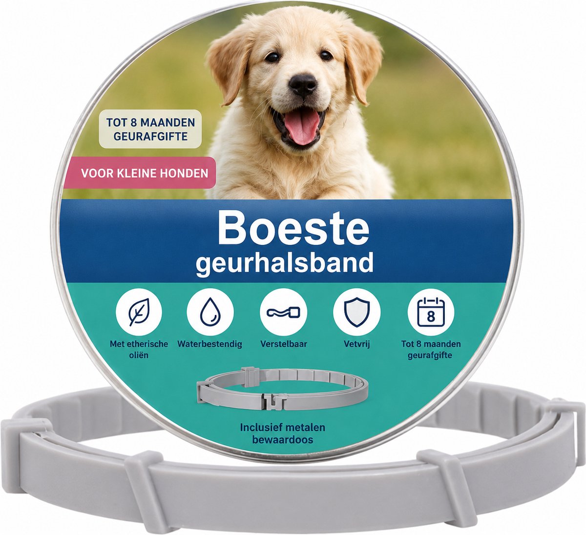 Boeste® Geurhalsband voor Kleine Honden – Met Etherische Oliën – Verstelbaar – Waterbestendig – Tot 8 Maanden Geurafgifte