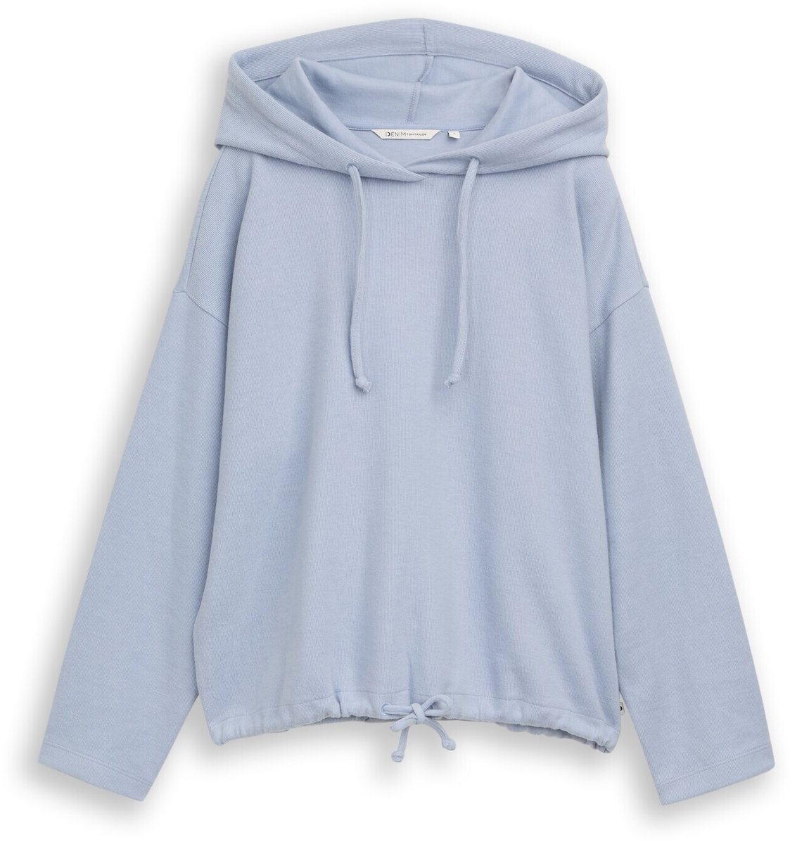 Tom Tailor Denim - Hoodie met boxy pasvorm - Maat L - foggy sky blue melange