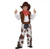 Joya Kids® Cowboy Verkleedpak Jongen | Cowboy Kostuum Kind | Western Verkleedkleding | Cowboy Set met Hoed, Vest, Chaps & Bandana Jongens | Carnaval Verkleedpak | Maat M