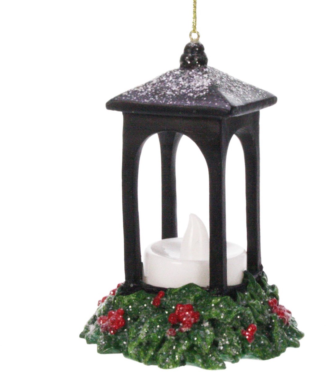 Ornament lantaarn (incl LED) 7x7x11cm