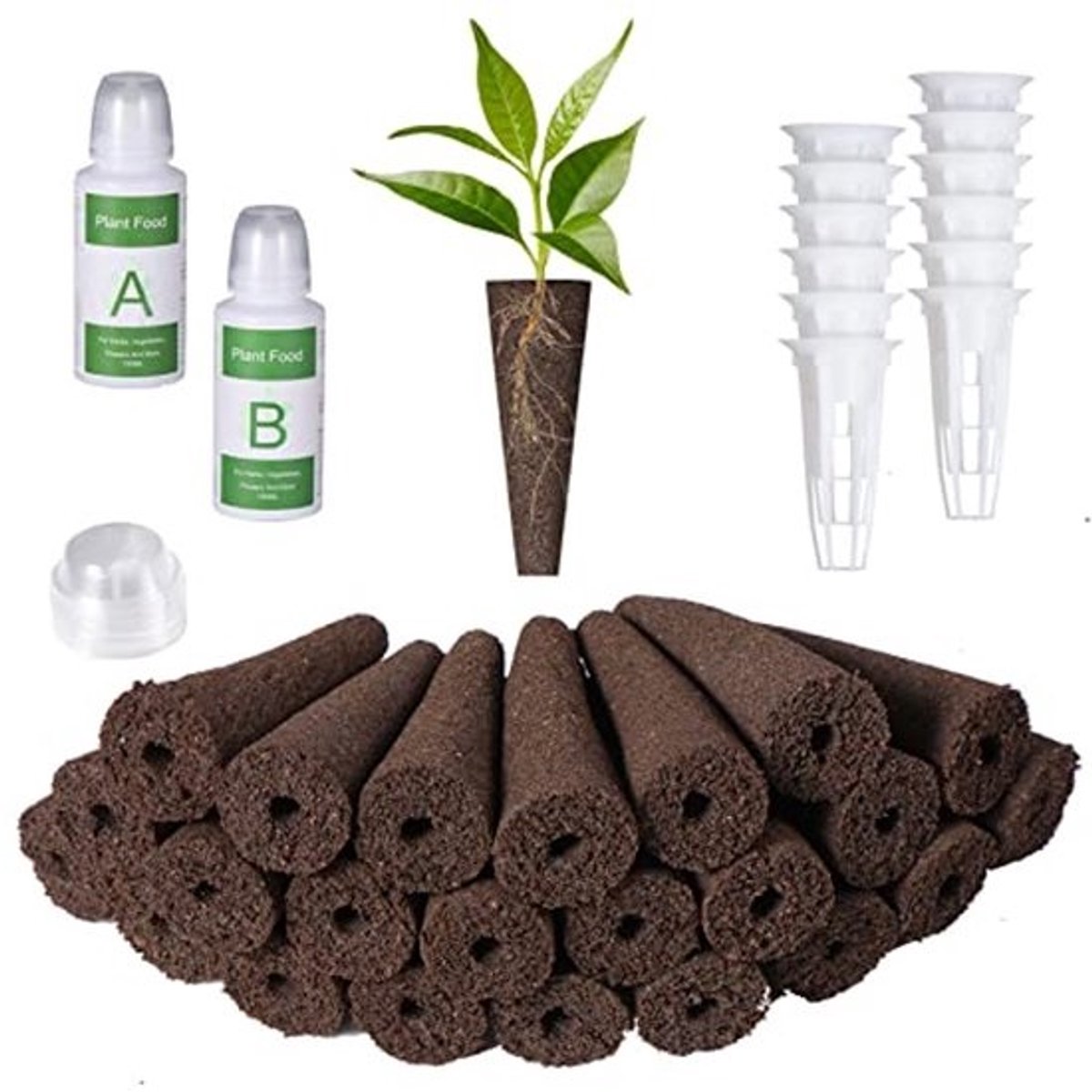 24 stuks groeisponzen voor hydrocultuur - Ideaal voor plantenvoeding en groei