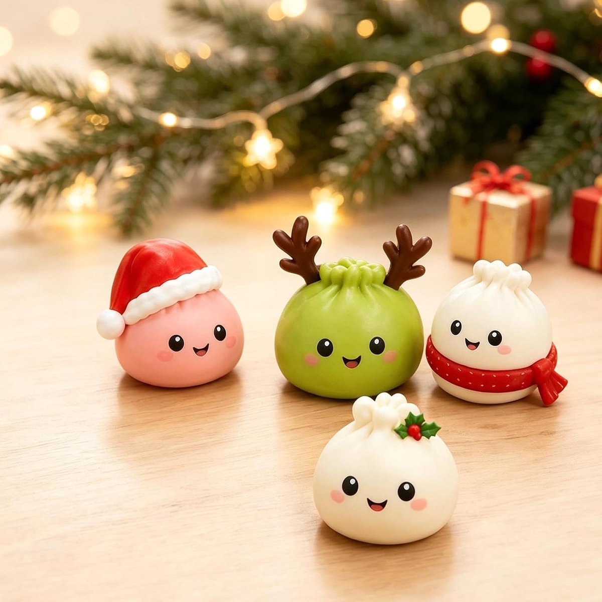 Dumpling Squishy Adventskalender 2026 - 24 Dagen Kerst Aftelkalender met Knijpspeelgoed & Stressballetjes - Antistress Fidget Toys - Geschikt voor Kinderen, Volwassenen, Kerstcadeau & Schoencadeau - 24 Verrassingen - Multikleur – foto 3