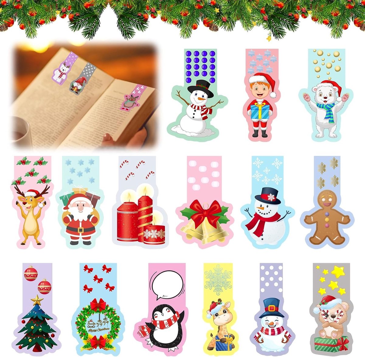 Kleurige Magnetische Boekenleggers voor Kinderen, 30 Stuks, Perfecte Kerstcadeaus en Leuke Boekenaccessoires