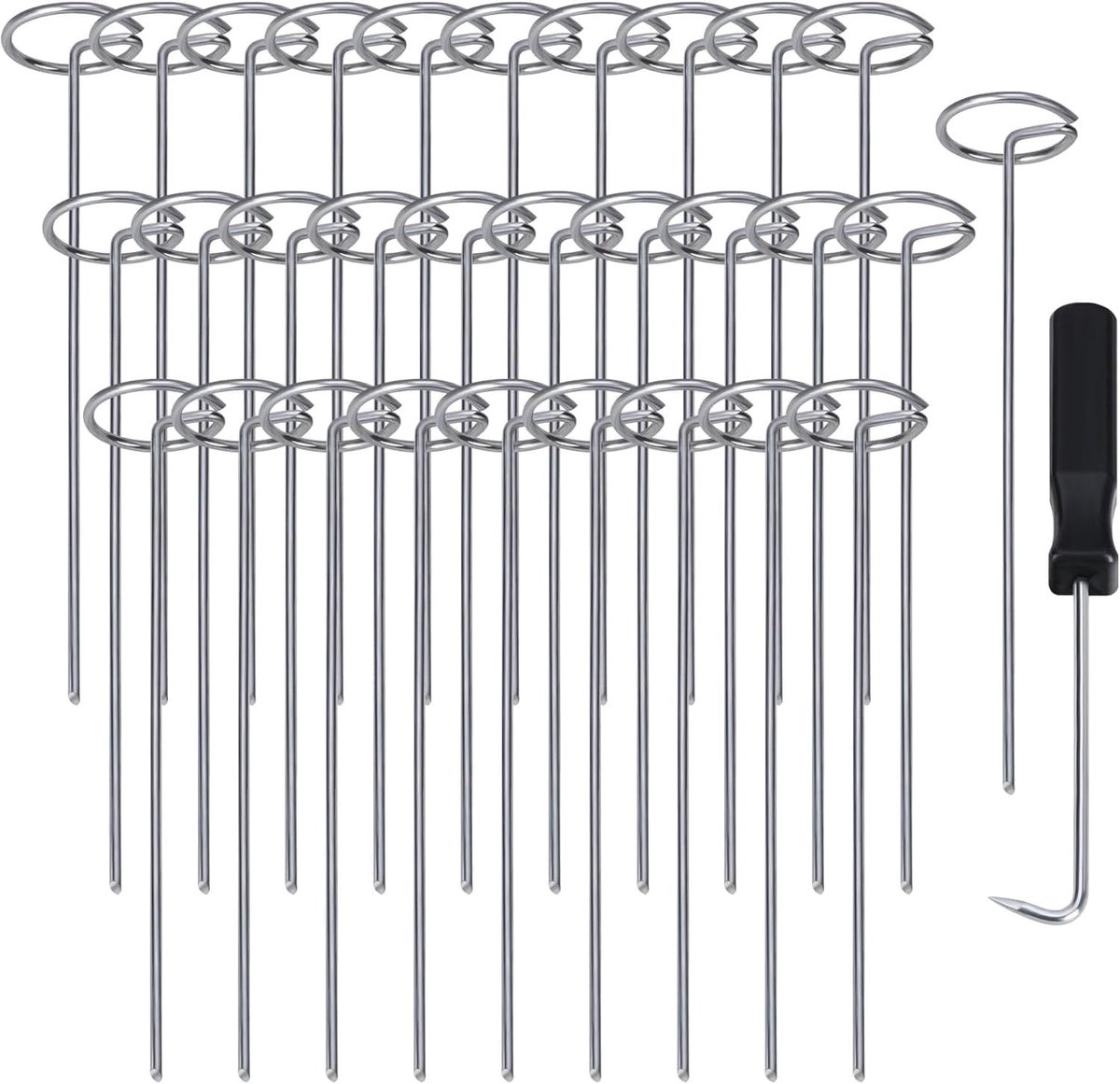 60 Stuks Tuin Grondankers - Roestvrijstalen Fleece Haringen - 15 x 3 cm Gegalvaniseerde Grondankers voor Onkruidbescherming, Tent en Grasmat
