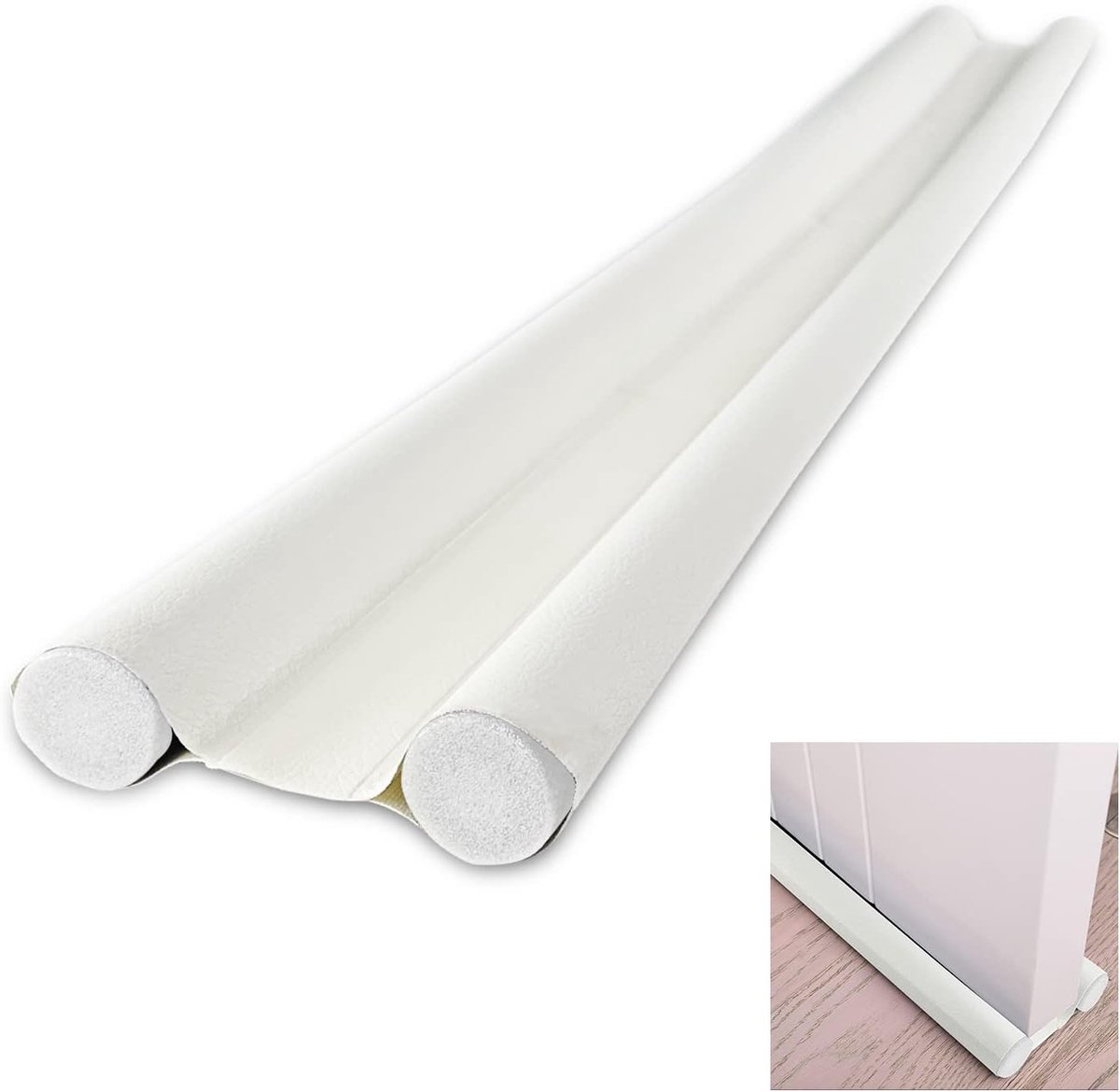 Warmara Tochtkussen - Tochtstopper - Deurtochtstopper - Wit - 96cm x 14cm x 3cm