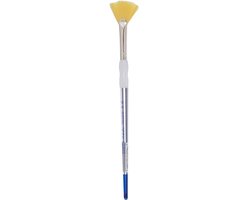 Taklon Fan Brush, Maat 6, Goud, Soft-Grip, Transparant Handvat