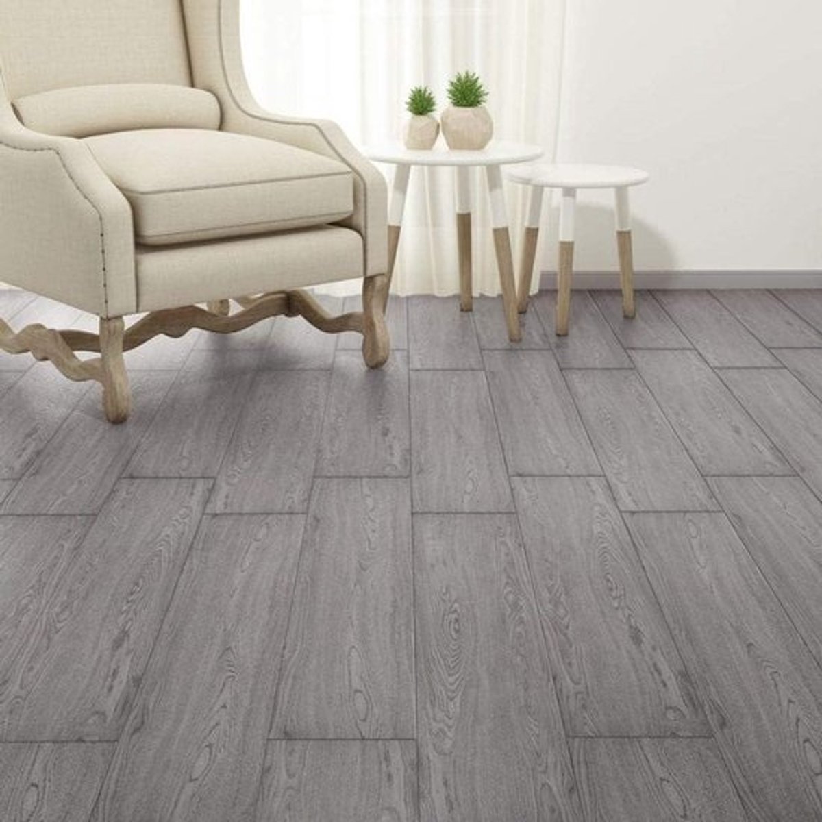 Vinyl PVC vloerplanken - Laminaat vloer - Vloer vernieuwen - Waterbestendig en slijtvast - 526 m² - Donkergrijs