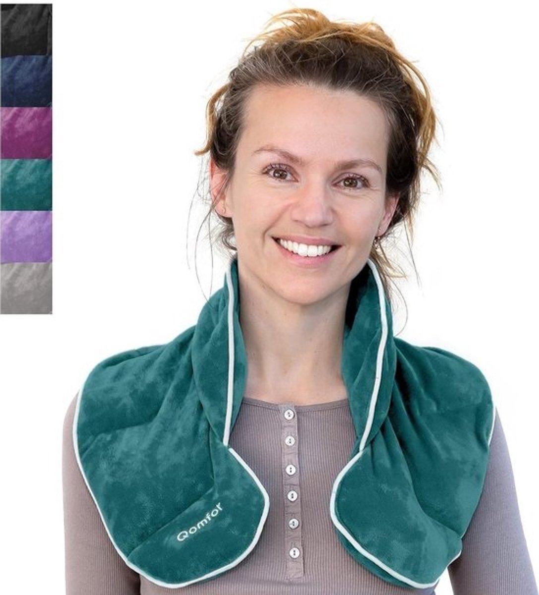 Korrelkussen Nek Schouder - Warmtekussen voor Pijnverlichting - 1 Stuk - Groen/Blauw - Tarwe en Lavendel Vulling