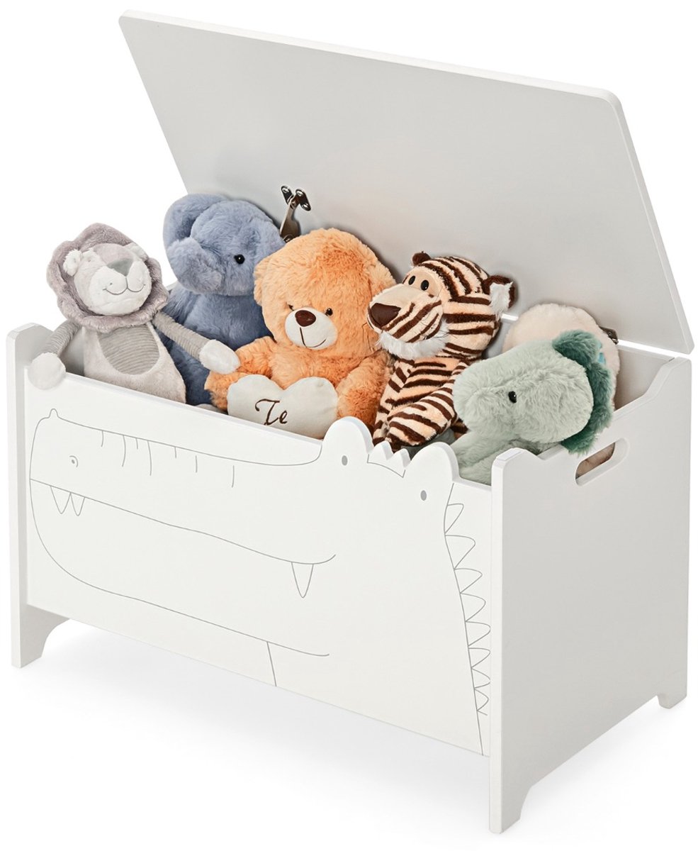 SureDeal® - Boekenkast - Speelgoedkist - Veiligheidsscharnieren Houten Kist - Kinderen - Handgrepen Geschikt - 60x33x37,5 cm - Wit