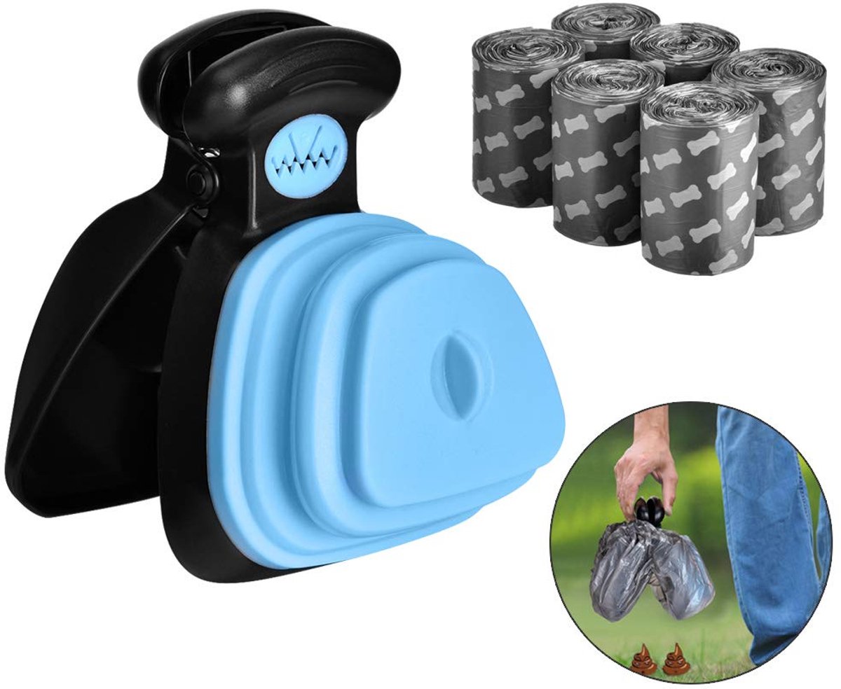 Outtybrave Dog Pooper Scooper met 6 Roll Afvalzakken Klein Huisdier Toilet Afval Poop Scoop met Pet Poop Tassen - ShopVlot