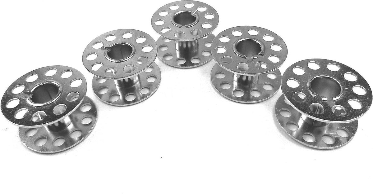 Metalen Spoelen Set - Naaimachine Onderdelen - Naaiwerk Organiseren - Specifiek Ontwerp - 5 Stuks - Zilverkleurig