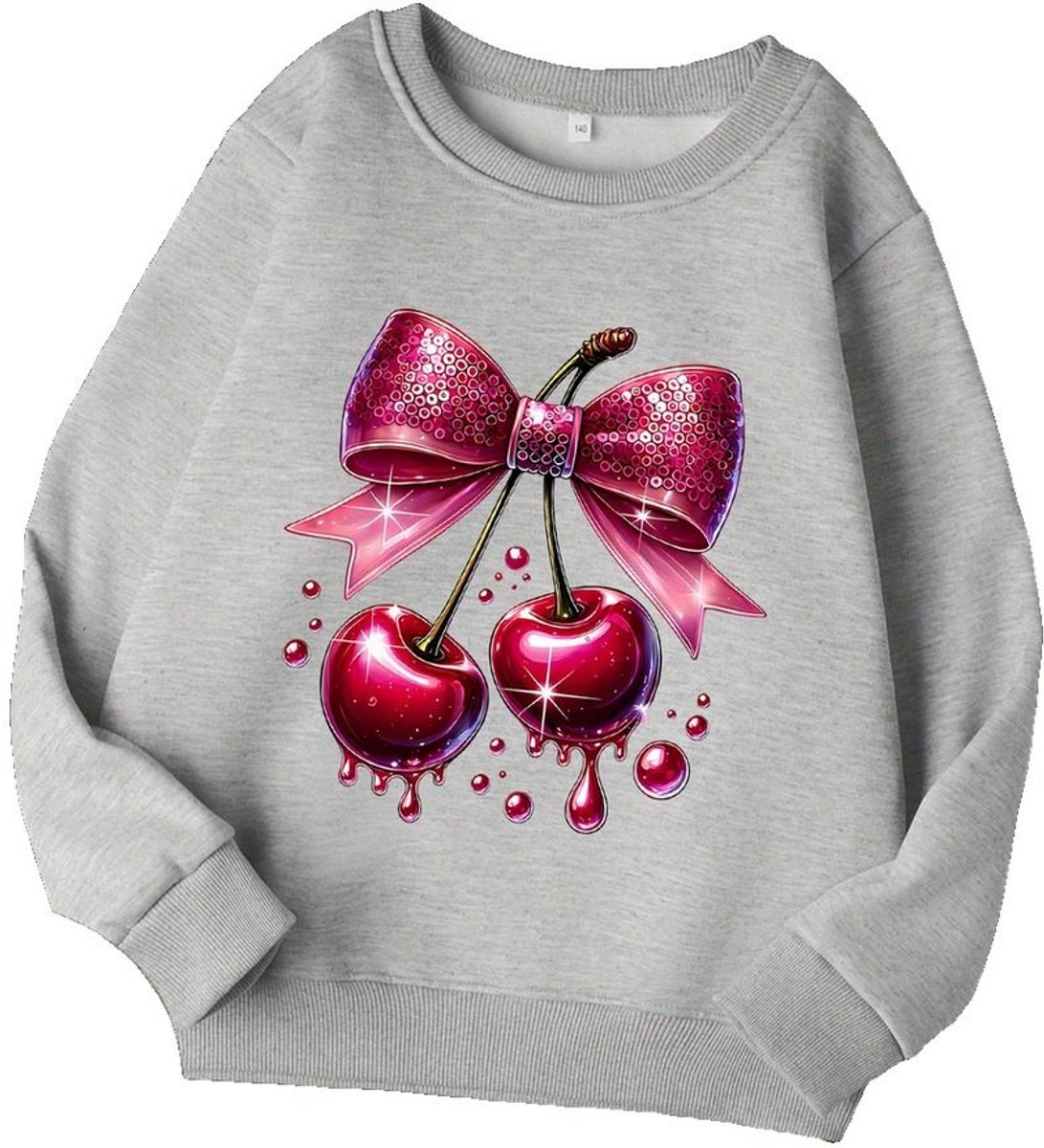 Currero Sweater Meisjes Sweaters Sweatshirt Hoodie Warme Trui Pullover Jumper Crewneck Vest 7-8 Jaar Grijs